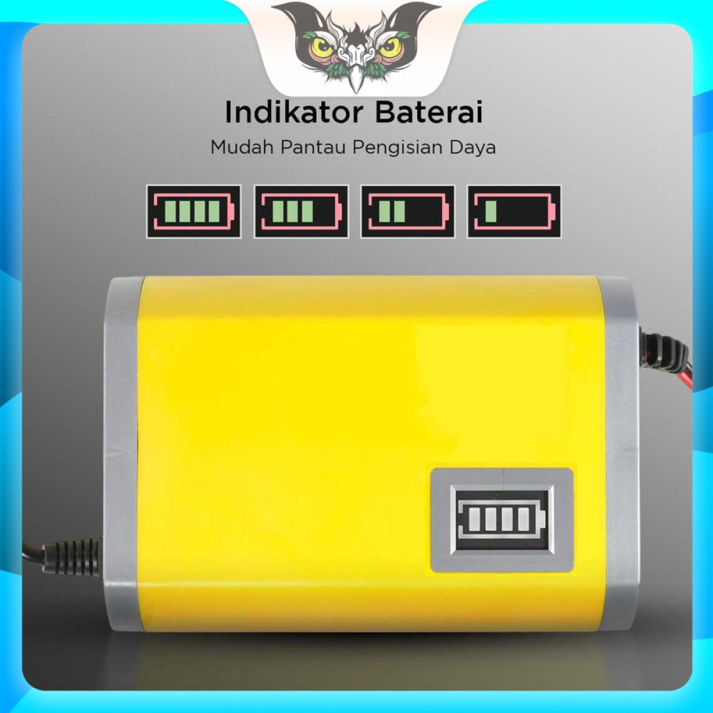 Charger Aki Accu Portable Motor Mobil Battery 6A 12V EU Plug 20-80Ah