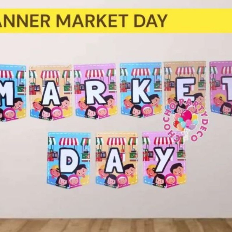 Banner Tulisan Market Days Tulisan Market Day Bunting Flag Market Day