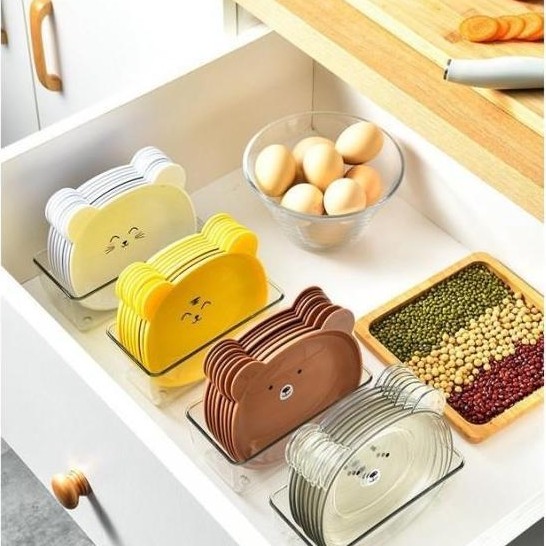 XARIELTA Piring Snack Motif Beruang Tempat Makan Anak Lucu Bear Plastik PRG09