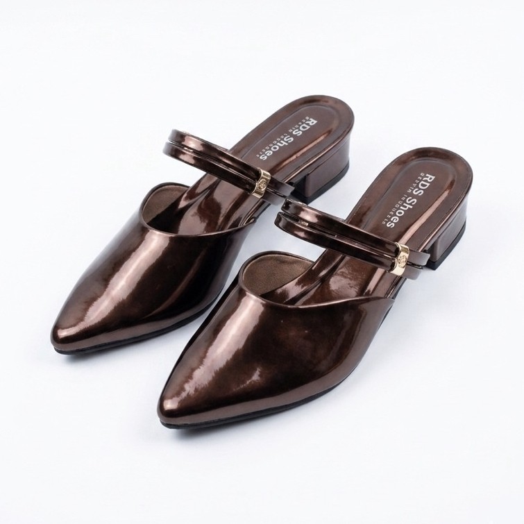 RDS Shoes Sepatu selop wanita simpel dan elegan hak 3cm Sepatu cewe PL 02