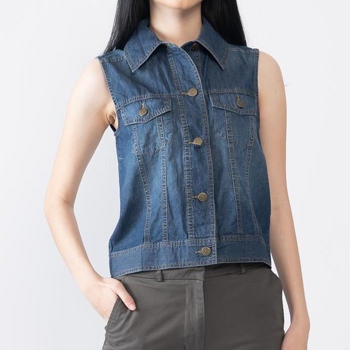 Geela - Sleeveless Denim ( G.6305 ) - Denim, S