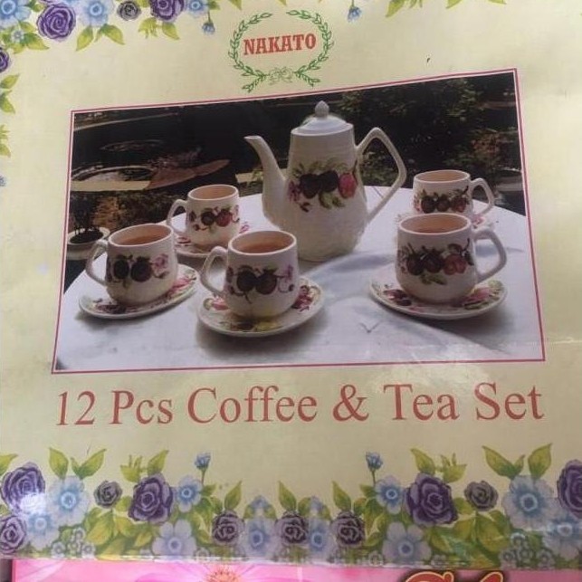 12 Pcs Cangkir Keramik Set Coffee Set Tea Set Napoleon Motif