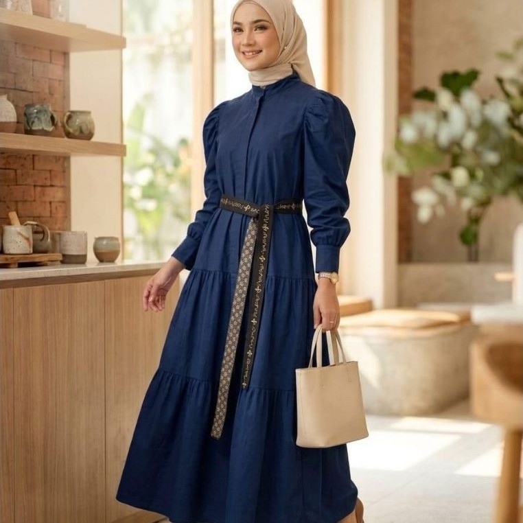 Gamis Harga Ambyar Alana Dress Journey Gamis Cantik Ruffle Katun Premium