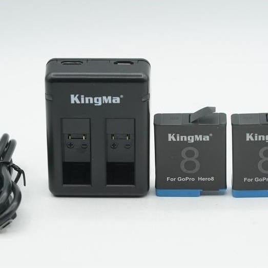 KINGMA BM042 GoPro 2Pcs Battery 1220mAh AHDBT-801 & Dual Charger Satu Set Baterai Kamera for Kamera
