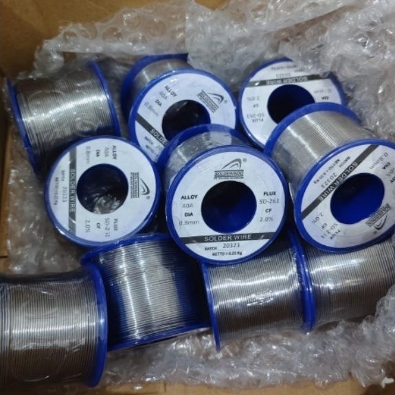Timah Solder Merek Solderindo 1/4 Kg 0.8Mm Co