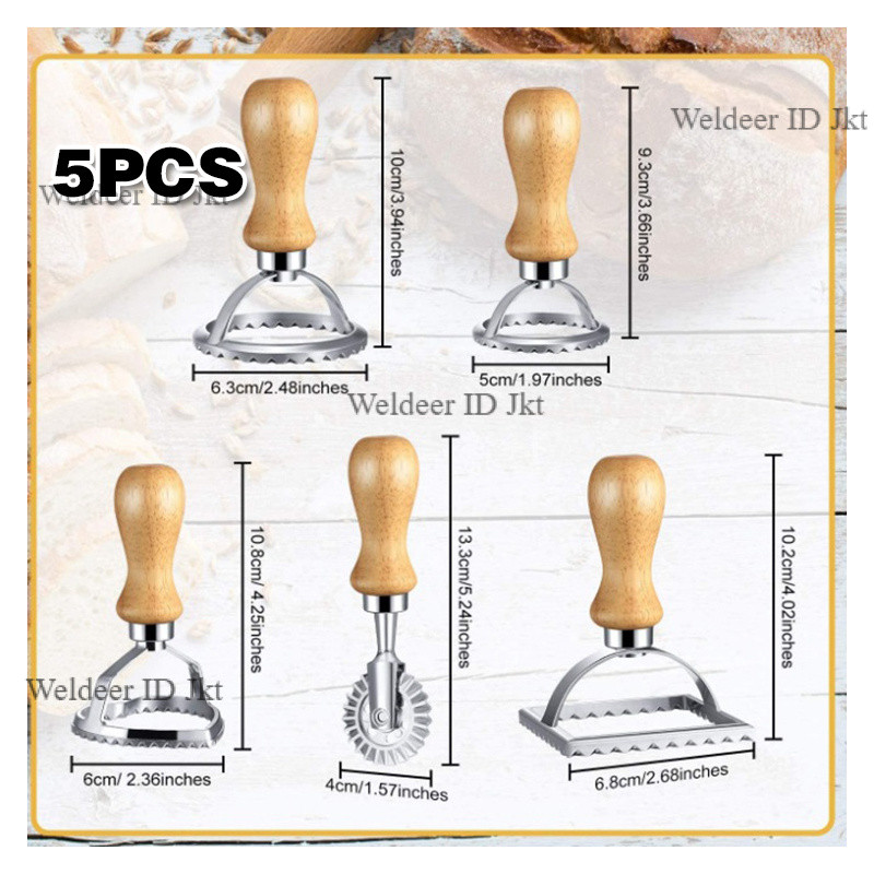 Pasta Cutter Roda Pemotong Adonan Pastry Wheel Cutter Cetakan Kue Ravioli Crimper Pisau Roda Gerigi 