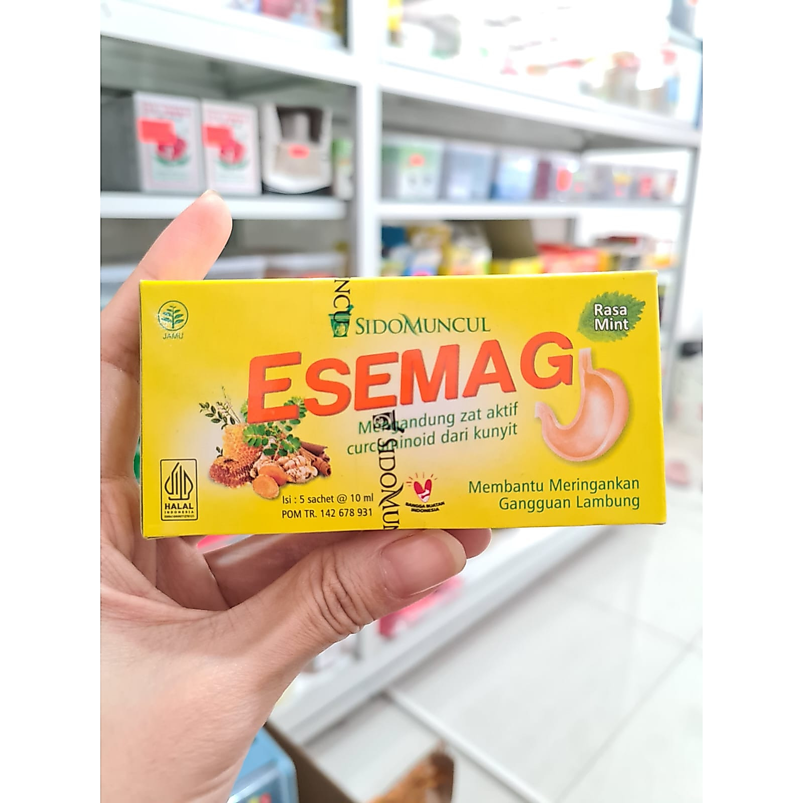ESEMAG CAIR SIDOMUNCUL 1 BOX ISI 5 SACHET OBAT MAAG ASAM LAMBUNG / MUAL / NYERI ULU HATI