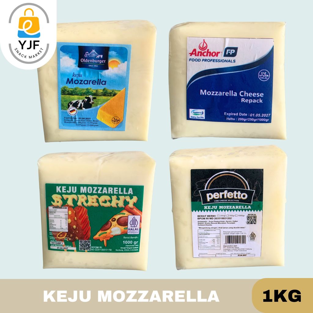 Keju Mozzarella 1kg / Mozzarella Cheese 1kg / Mozzarella Block / Perfetto Mozzarella / Oldenburger M