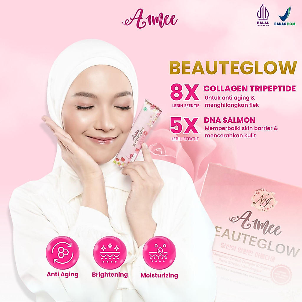 Aimee Collagen Drink Dna Salmon Safron Apple Stemcell 15 Sachet 15 Gram Premium Minuman Kolagen Cola
