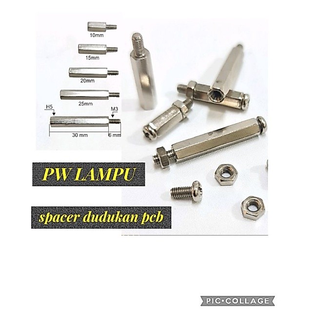SPACER PCB BAUT DUDUKAN PCB 1CM 2CM 3CM HEXAGONAL COLUMN