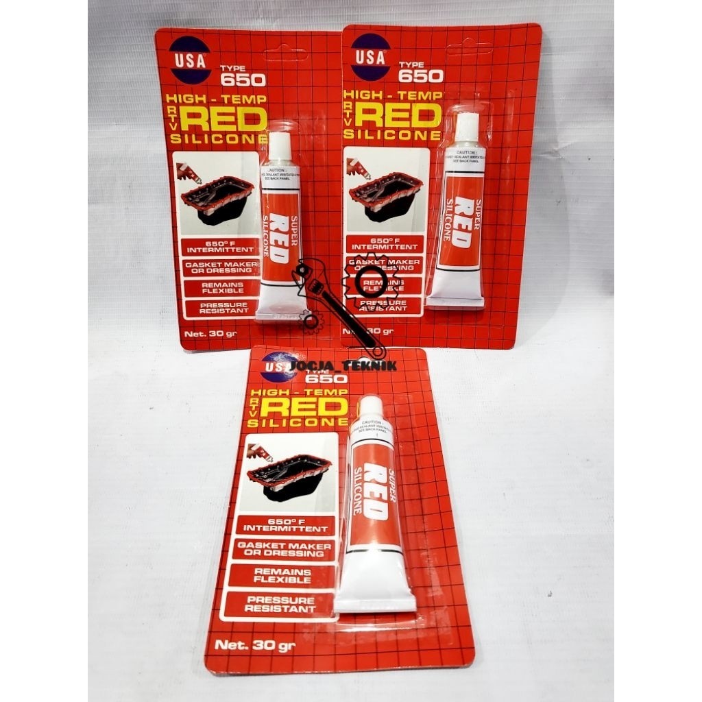 Lem Red Silicone 30gr - 70gr / USA Lem Silicon Merah / Lem Silicon Merah / Silicone Red 30gr - 70gr 