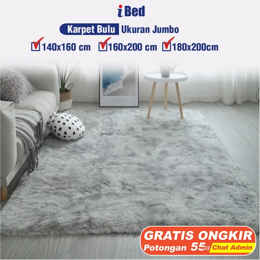 Ibed - Karpet Busa Bulu Rasfur 180x200 Tebal Empuk