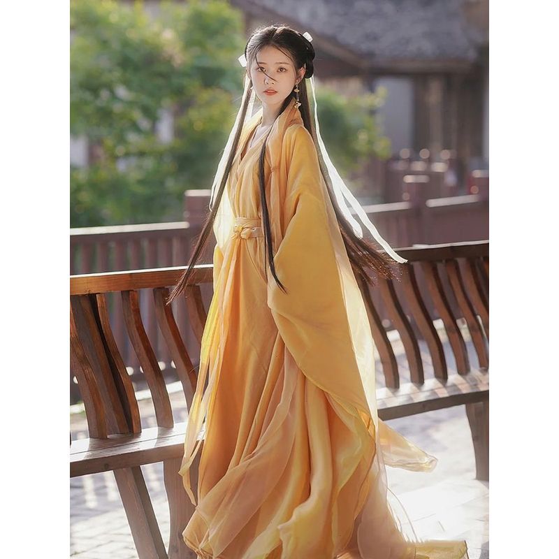 Kostum Pentas Tari Wanita Hanfu Nuansa Tradisional Nasional