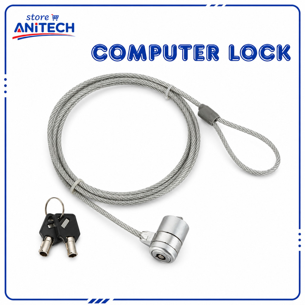 Computer Lock Kabel Pengaman Laptop dengan Kunci Anti Pencurian