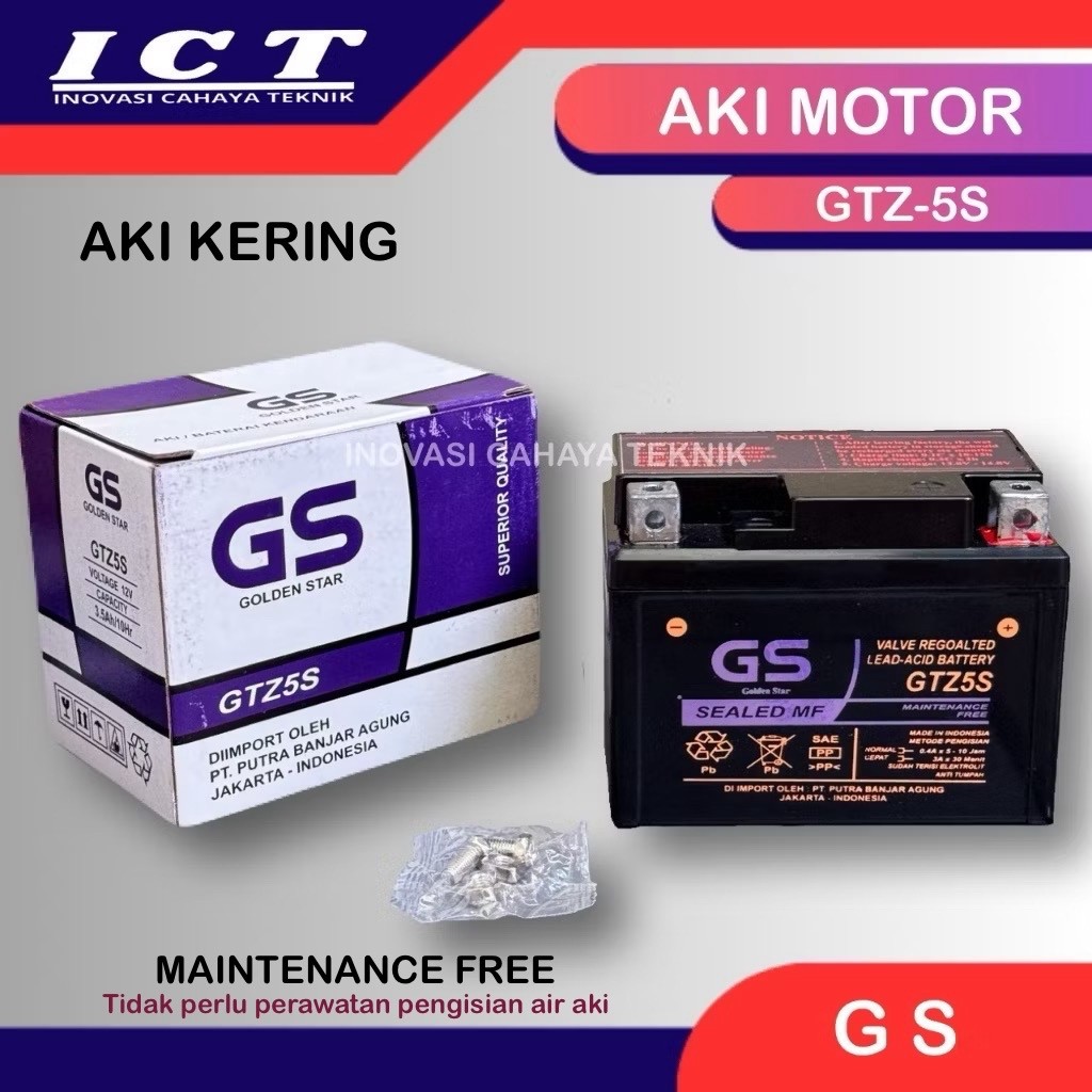 Aki Motor GTZ5S GS / Aki Kering GTZ5S GS / Aki Motor GS / Aki Kering Alkaline