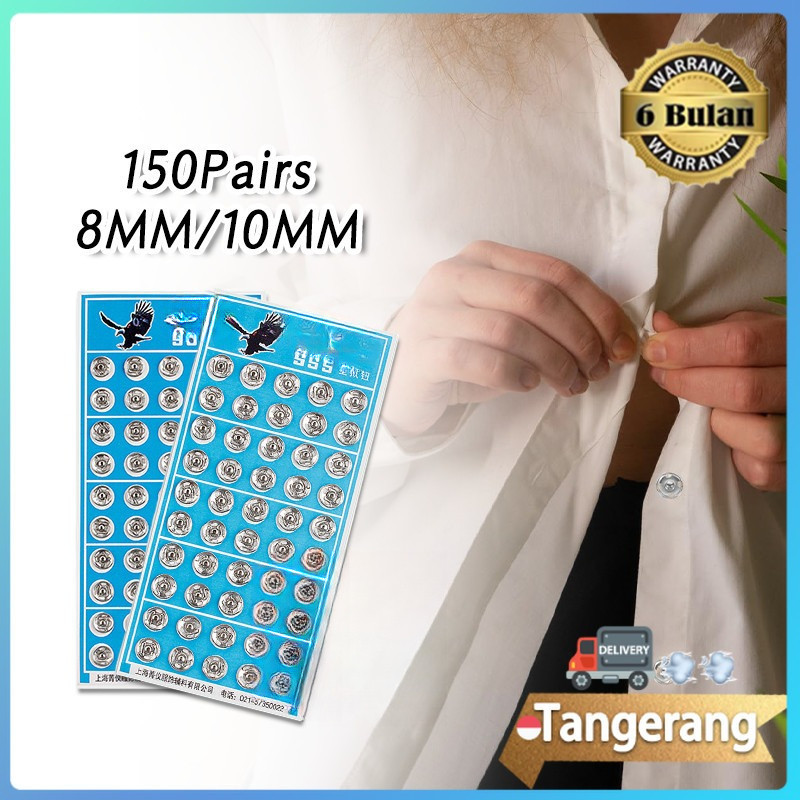 150 Pasang Kancing Jepret Baju Press Studd Cetet Anti Karat