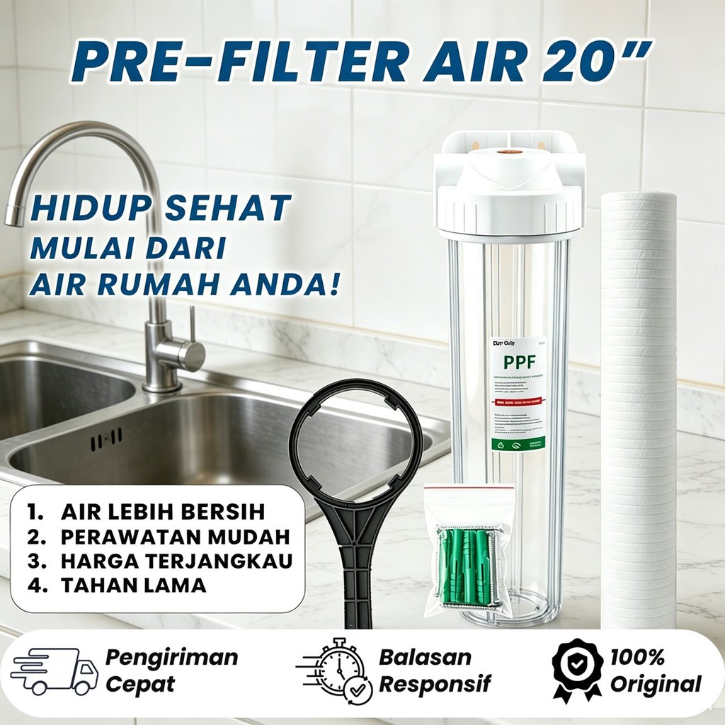 Housing Filter Air 20" / Water Filter Housing 20" -  Clear, 1/2 inch