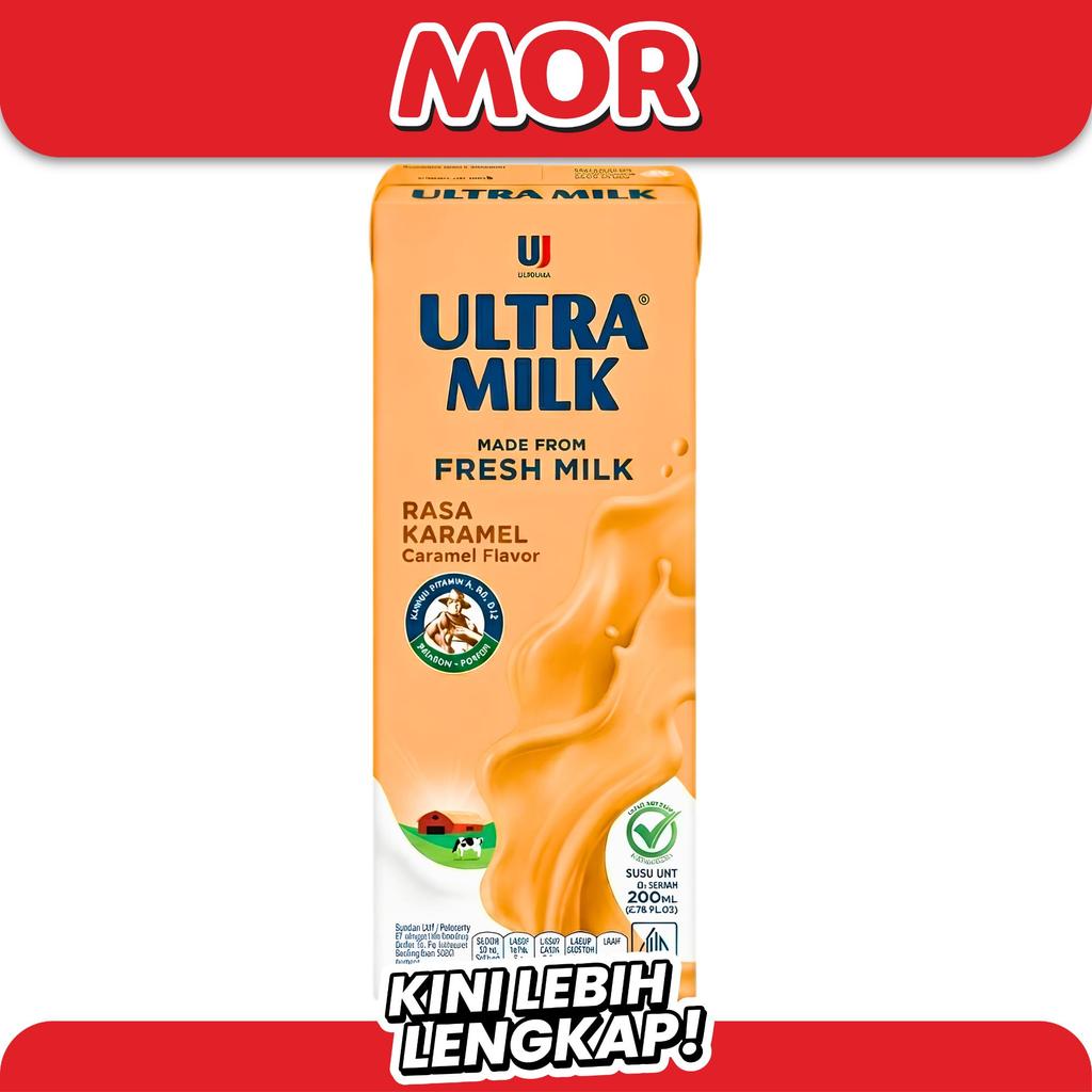 ULTRA MILK Susu UHT Karamel 200ml - Susu Cair Kotak Rasa Caramel Siap Minum Enak Segar