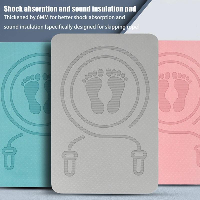 6 MM Skipping Rope Mat Anti-noise Jump Rope Mat Floor Mats Exercise Shock Absorption Yoga Mat TPE Sk