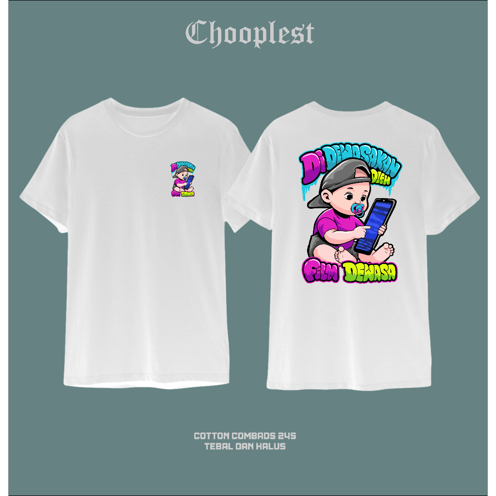 Kaos Didewasakan Film Dewasa Katun Combed Free Sticker