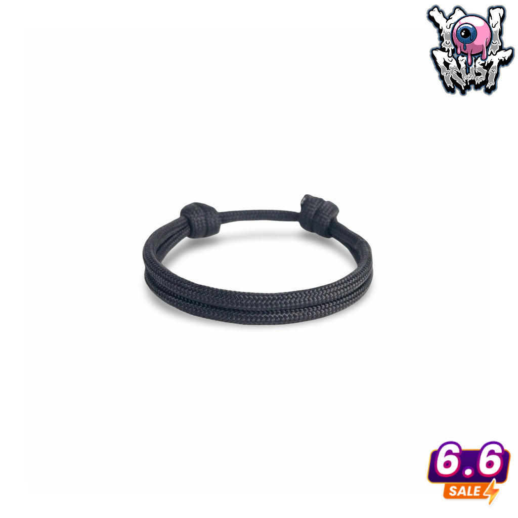 YOiRust Gelang Polos Tali Paracord 4MM Gelang Couple Hitam Simple