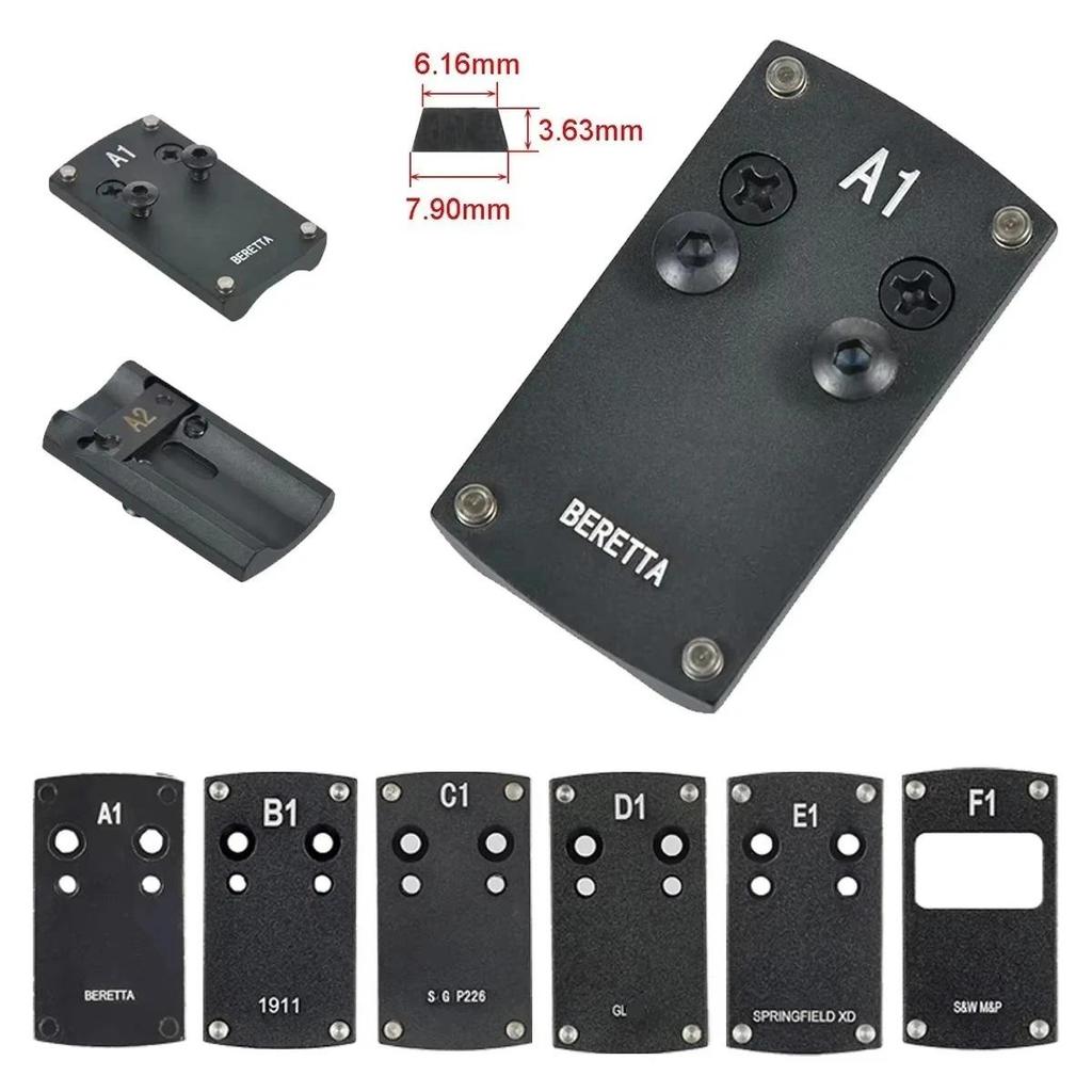 Optics Berett 1911 M&P  Reflex Sight Mount Adapter Plate for Glk 43 S&W HK USP S G P226 Sightmar Bur