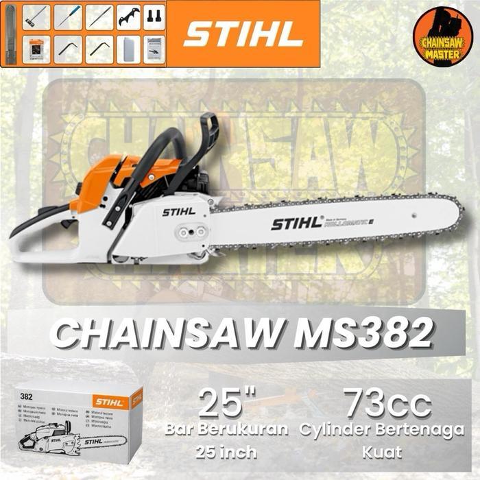 Chainsaw ST383 24 Inch Super Heavy Duty Mesin Gergaji Kayu Bensin Barang Asli Original STIHL Chainsa