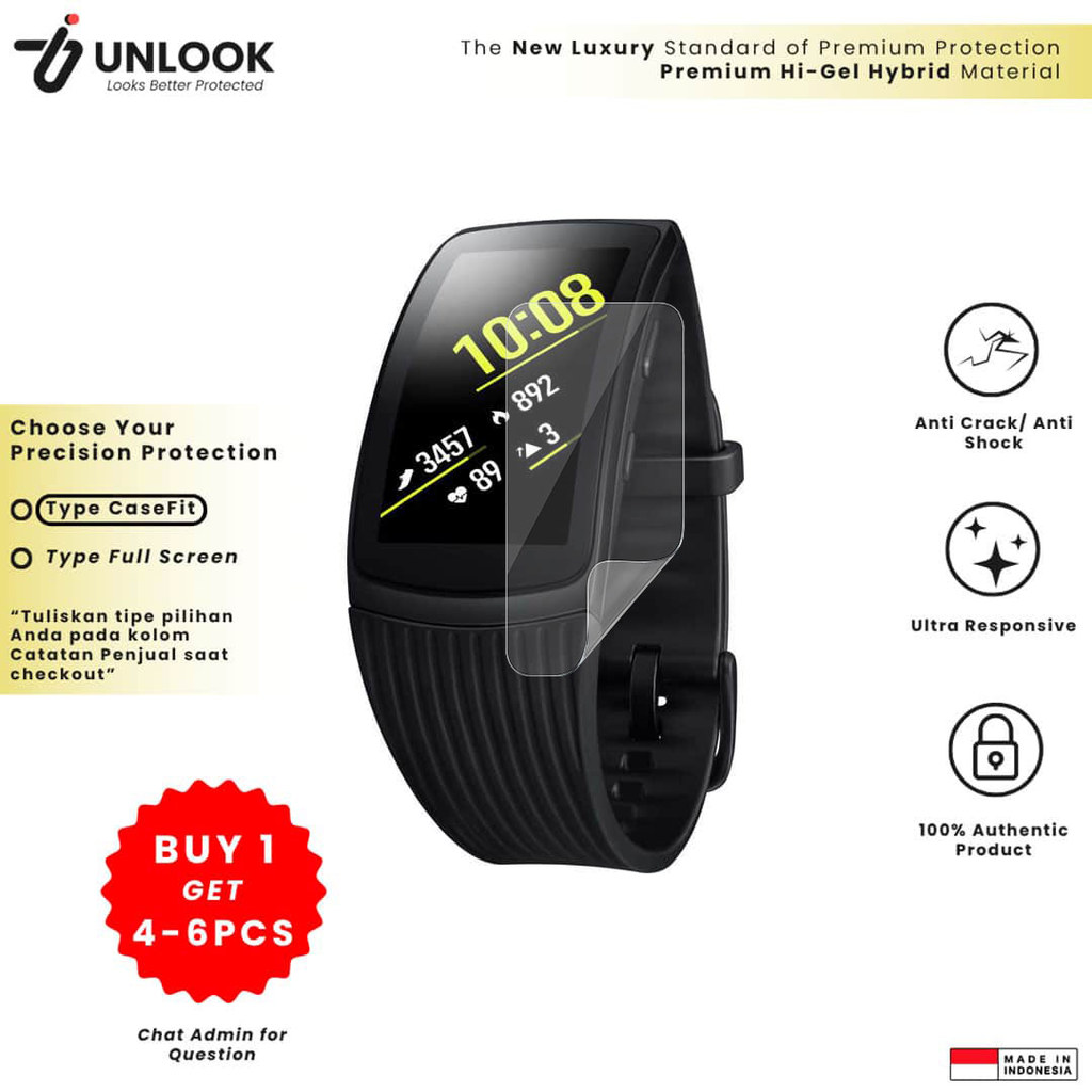 UNLOOK Hi-GEL HYBRID Hydrogel+ Pelindung Lentur for Samsung Gear Fit2 Pro,  Fit2,  Fit, Galaxy Ring,