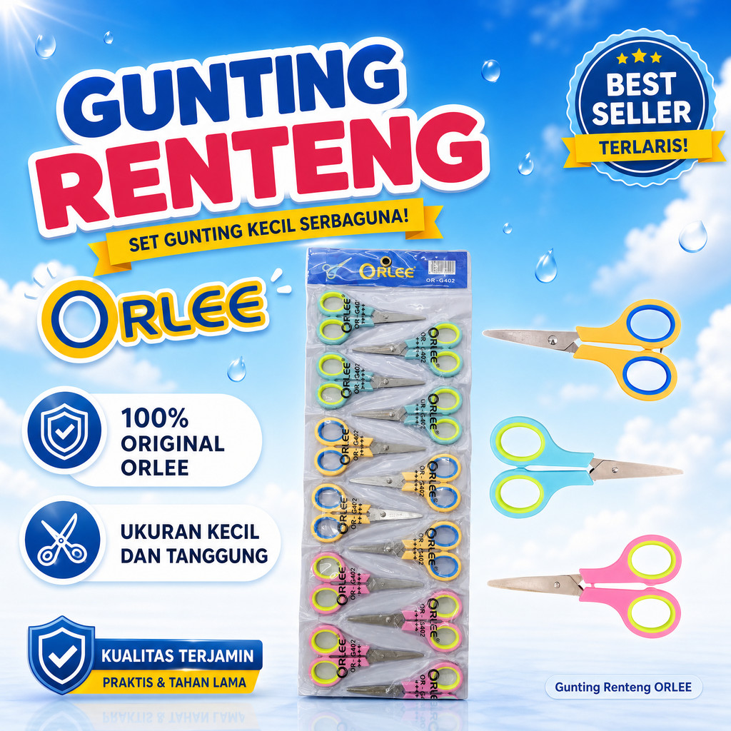 [1Lusin/12Pcs] Gunting Renteng | Gunting Kecil | Gunting Stainless | Gunting Kecil Tajam Stainless