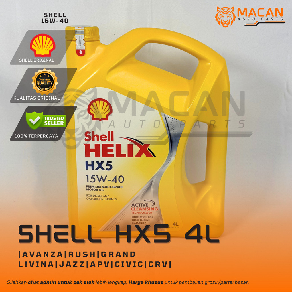 Oli Mesin Shell Helix HX 5 15W-40 Avanza Xenia Livina APV CIty Jazz Ertiga  Shell HX5 Oli Mobil | OR