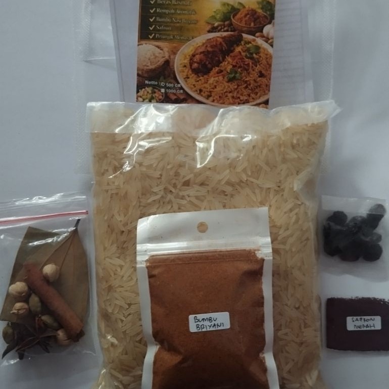 Paket beras basmati + bumbu nasi briyani 500 gr