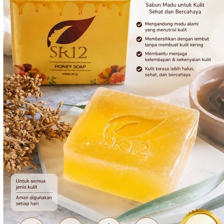 SK12 Honey S Sabun Madu Alami Pencerah Kulit Wajah & Badan Melembapkan dan Menutrisi Kulit