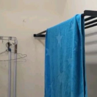 NJ gantungan handuk besi 4 baris bahan besi pipa kuat jemuran baju jemuran handuk tempel dinding