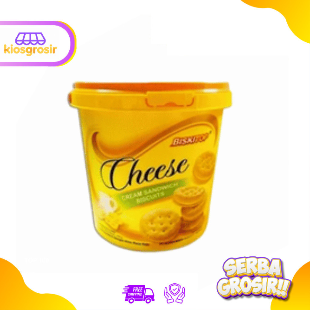 KIOSGROSIR Biskitop Cream Cheese Cookies Keju Handle 400 gr Toples