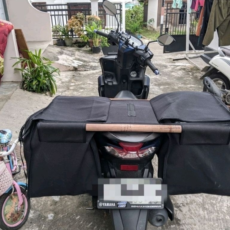 Motor terpal deklit Tas Motor terpal deklit kanvas kandek Kurir gayor Ronjot Salles Pos Bronjong Sad