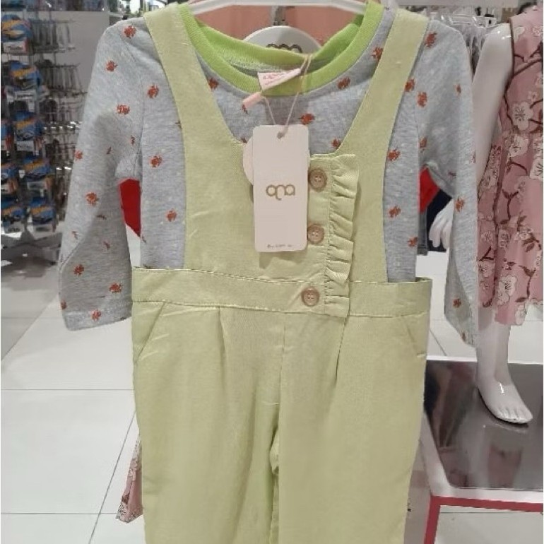 pl QNA Baju Setelan Kaos Anak Perempuan Size 1 th Original