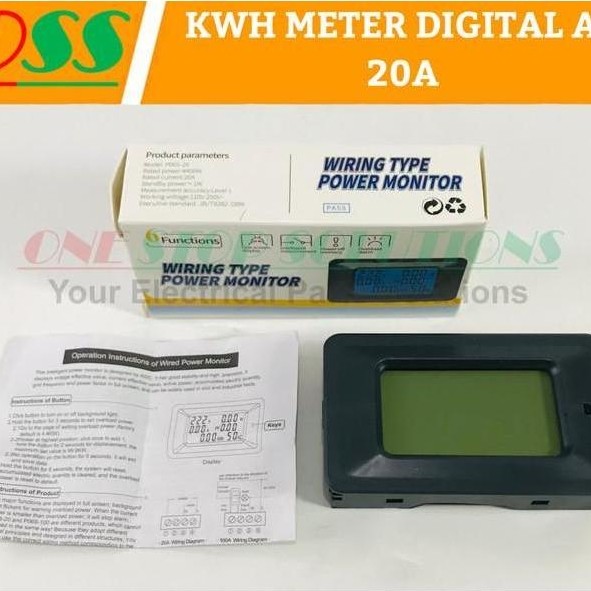 TERBARU - KWH Meter Digital AC 20A Wattmeter Voltmeter Ammeter Energi LCD Combo