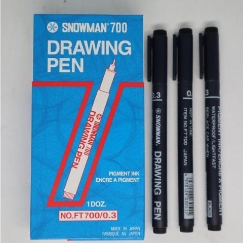 Drawing Pen Snowman Ft700 / 0.3 Varian Warna