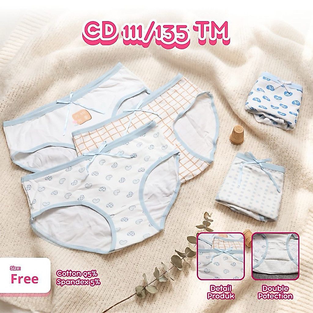(12 Pcs) Celana Dalam Wanita Motif Lucu CD Perempuan Remaja Import