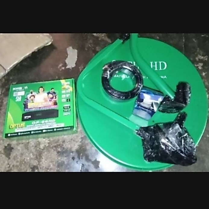 Set komplit Parabola mini receiver optus66 HD dan disk k-vision