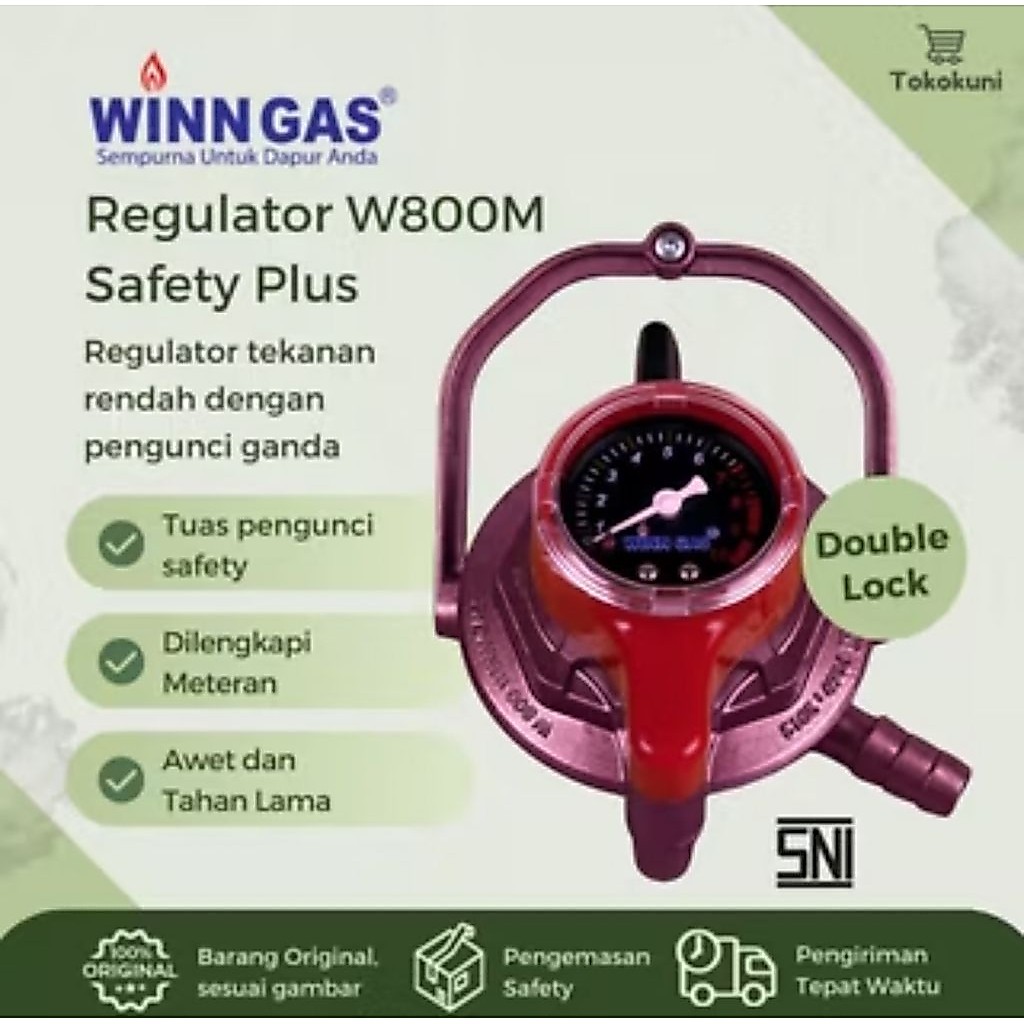 Regulator Win Gas W 800 Safety Plus/ Regulator Kompor gas Dobel lock W 800 M