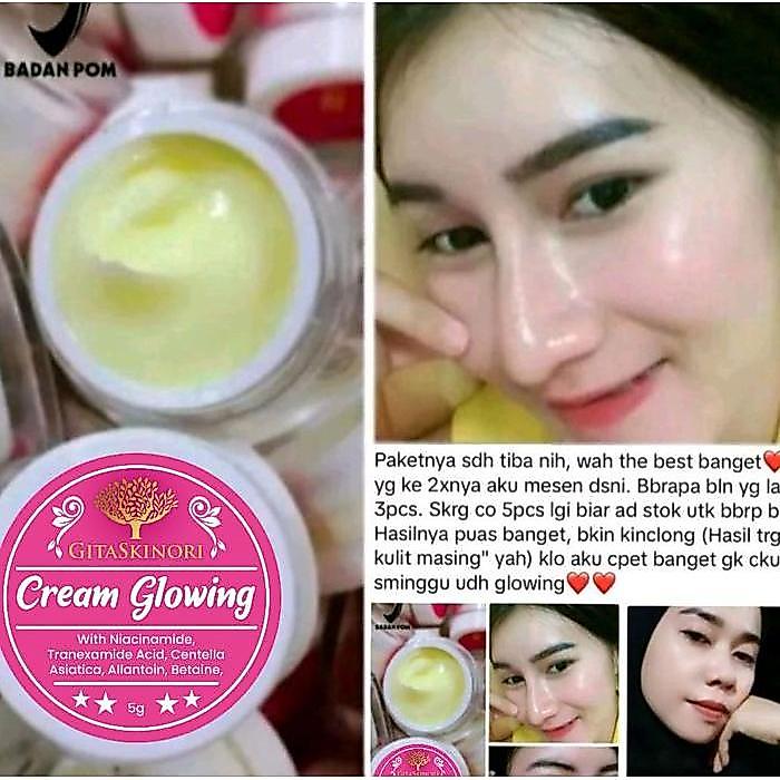 BPOM SALEP GLOWING PELICIN Cream Glowing Salep Pelicin Memutihkan Bopeng Pelembab Wajah Mencerahkan