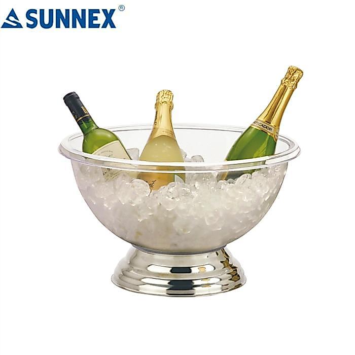 Polycarbonate punch Bowl With Stainless Steel Base Ice Bucket Wine Bucket - SUNNEX