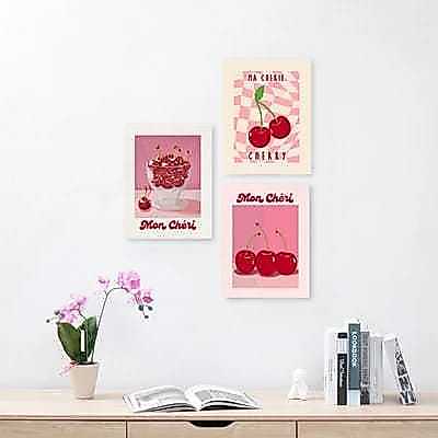 (HARGA INCLUDE BUBBLE WRAP) INFORMA  CANVAS PRINT SET(3) CHERRY XC493 30X40CM // INFORMA CANVAS // H