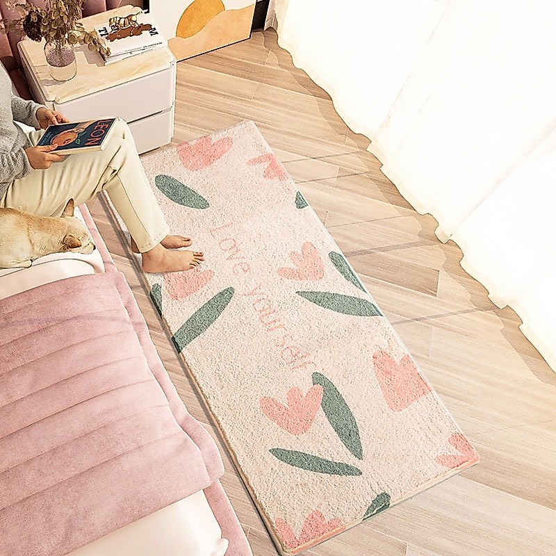 MULTICA Karpet bulu lembut Kamar Tidur Panjang 50x120cm karpet minimalis Kamar Tidur anti slip