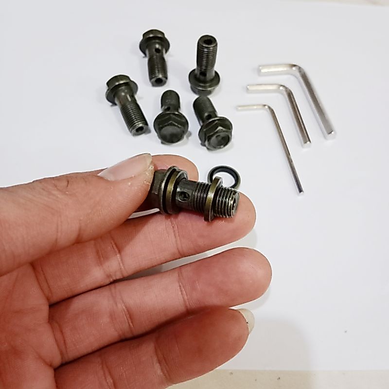 promo baut slang disc m 10 plus ring atau baut benjol tembaga 14mm free kunci L 3 ukuran
