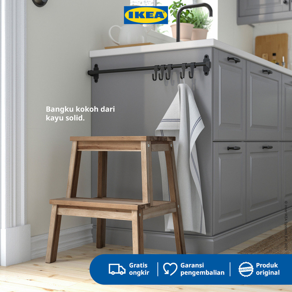IKEA BEKVAM BANGKU TANGGA TINGKAT SERBAGUNA BAHAN KAYU