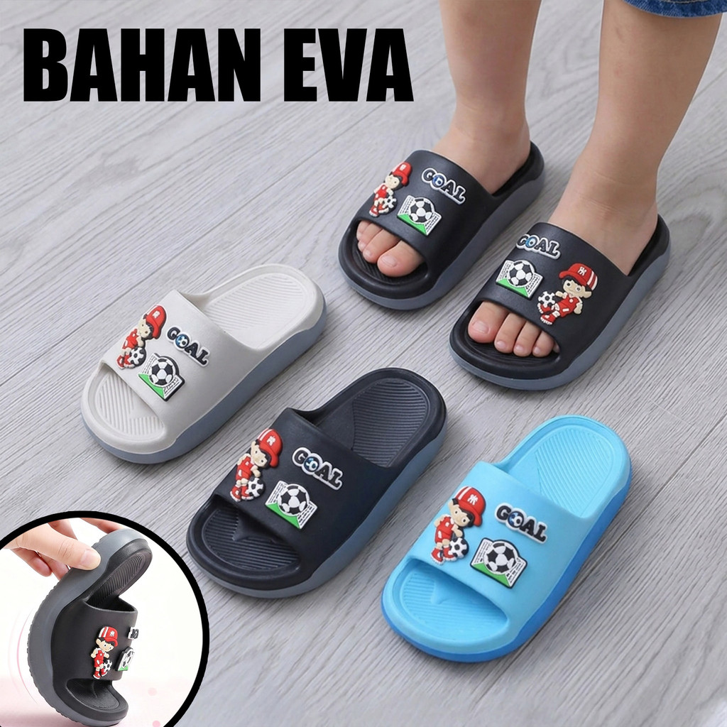 GOAL Sandal  Anak Laki Laki Sandal Lebaran Remaja Piala Dunia Sandal Adesa Size24-35 World Cup Sanda