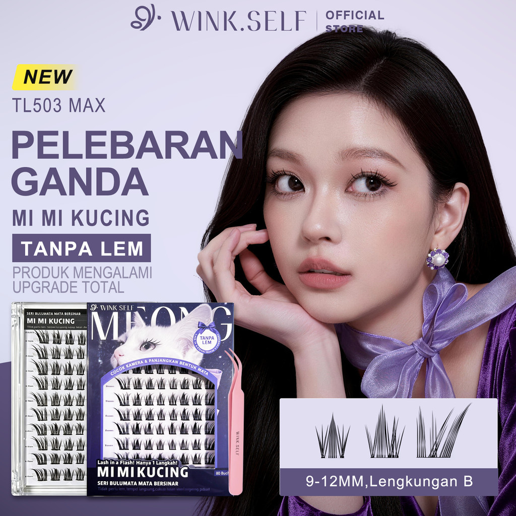 TANPA LEM WINK.SELF TL503 MAX, Bulu Mata Palsu, Bulu Mata eyelash extension, Bulumata,Riasan Mata, A