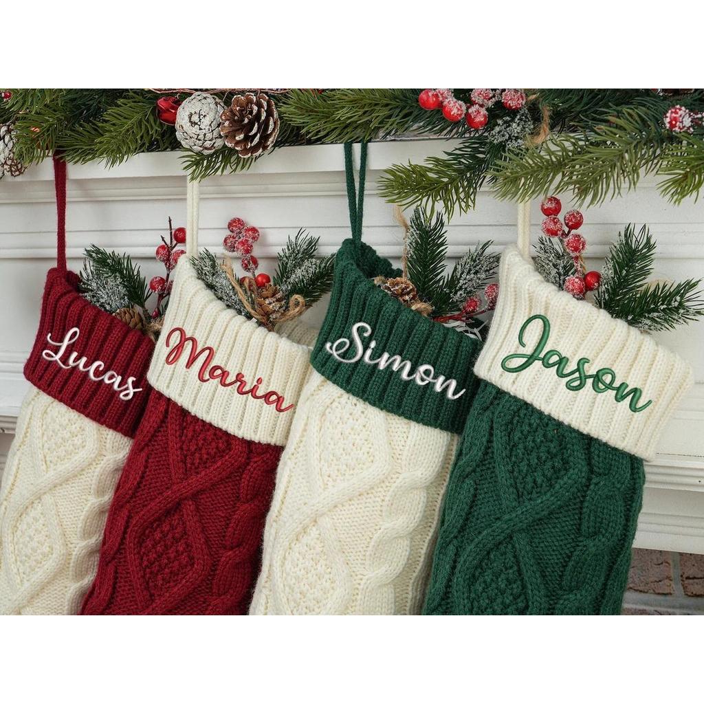 Family ristmas Stockings, Personalized ristmas Stocking, Red Xmas Stockings, Custom Stocking with Na